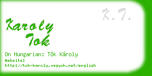 karoly tok business card