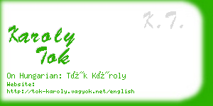karoly tok business card